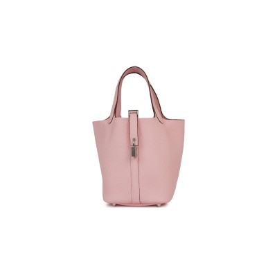 HERMES PICOTIN LOCK 18 CLEMENCE PALLADIUM HARDWARE (18*18*13cm)